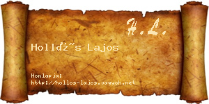 Hollós Lajos névjegykártya